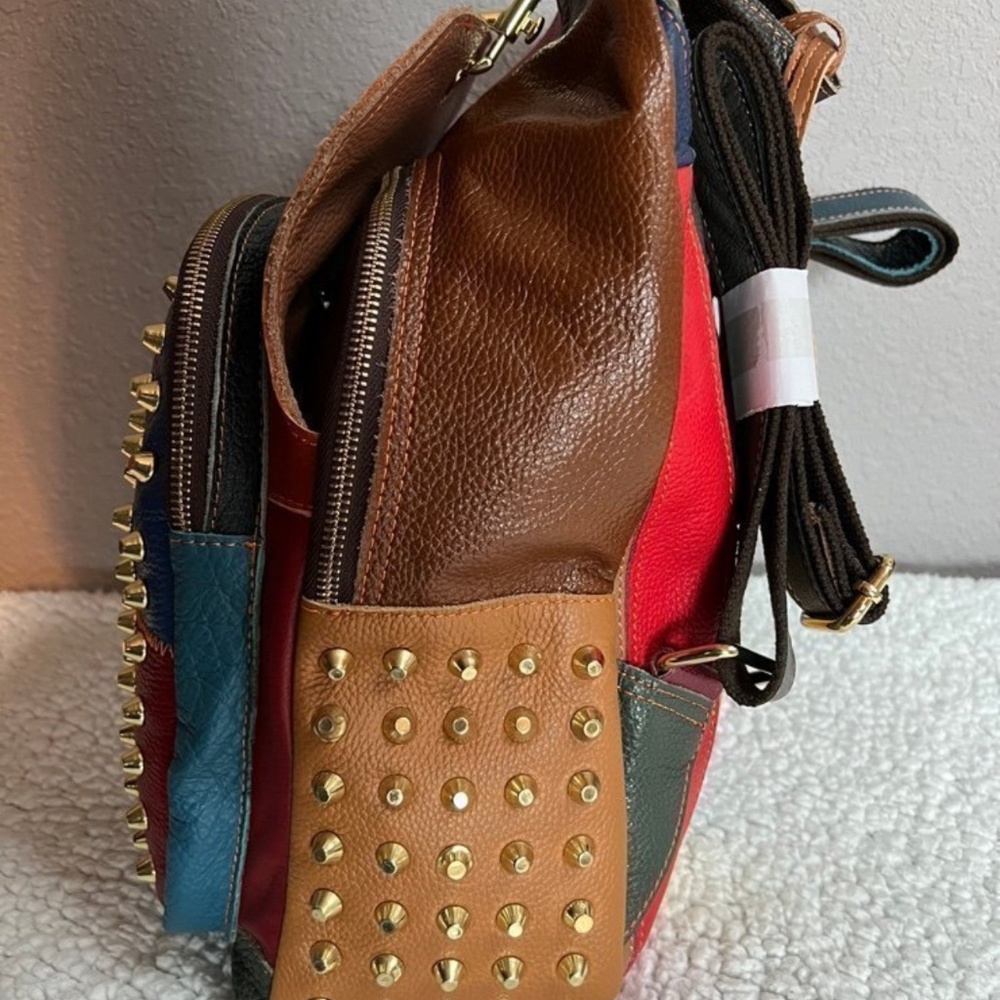 🤎💚❤️💙💛🩶AmeriLeather Borka Leather Backpack~ NWT - Picture 9 of 13